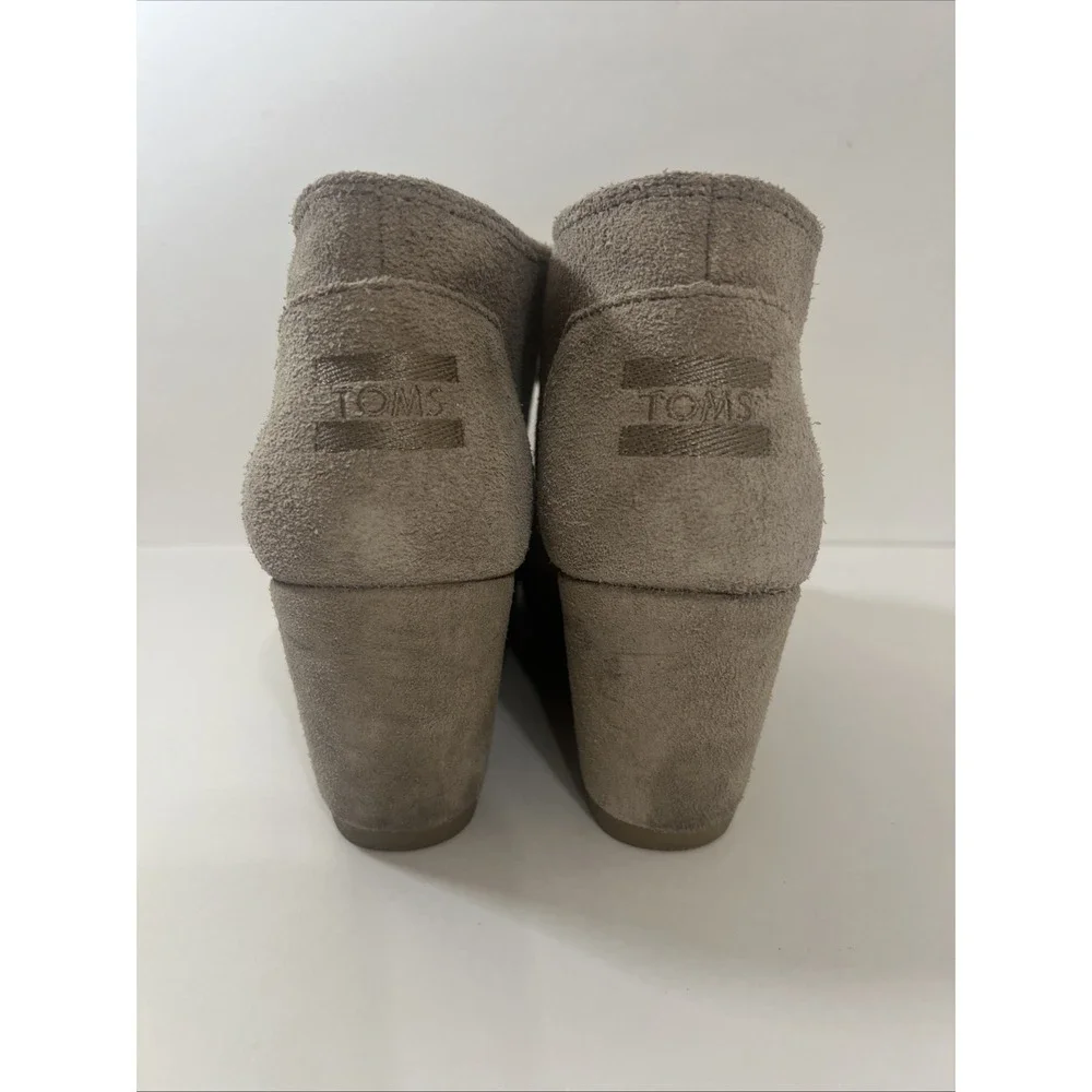 Toms Desert Wedge Womens Size 10 Tan Classic Walking Outdoor Suede Ankle Boots‎